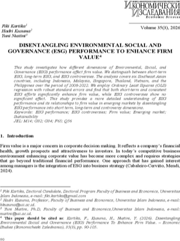 Disentangling Environmental Social and Governance (ESG) Performance To Enhance Firm Value