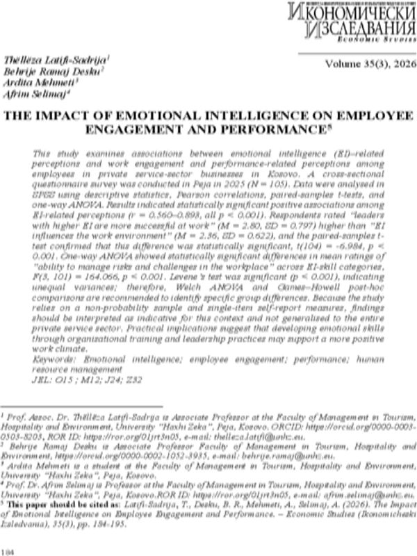 The Impact of Emotional Intelligence on Employee Engagement and Performance