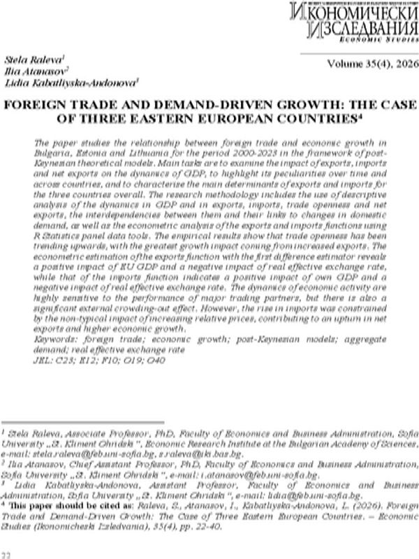 Foreign Trade and Demand-Driven Growth: The Case of Three Eastern European Countries
