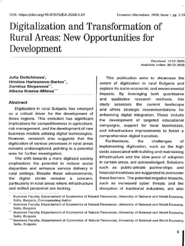 Digitalization and Transformation of Rural Areas: New Opportunities for Development