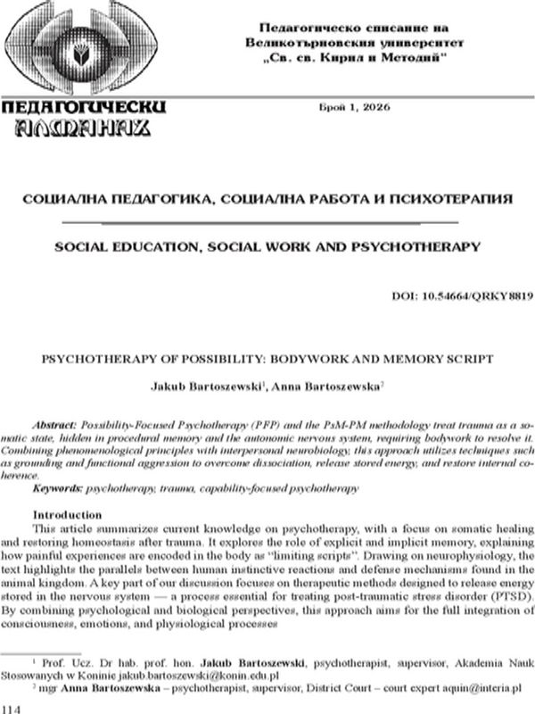 Psychotherapy of Possibility: Bodywork and Memory Script