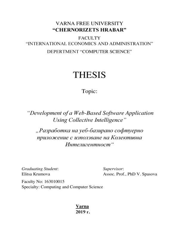 Development of a Web-Based software Application Using Collective Intelligence